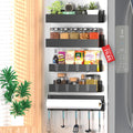 Elevate 5-pack magnetic spice rack for refrigerator with Paper tower holder and 8 detachable hooks Space-Saver spice rack magnetic for oven - holds up to 11 lbs. Seasoning organizer