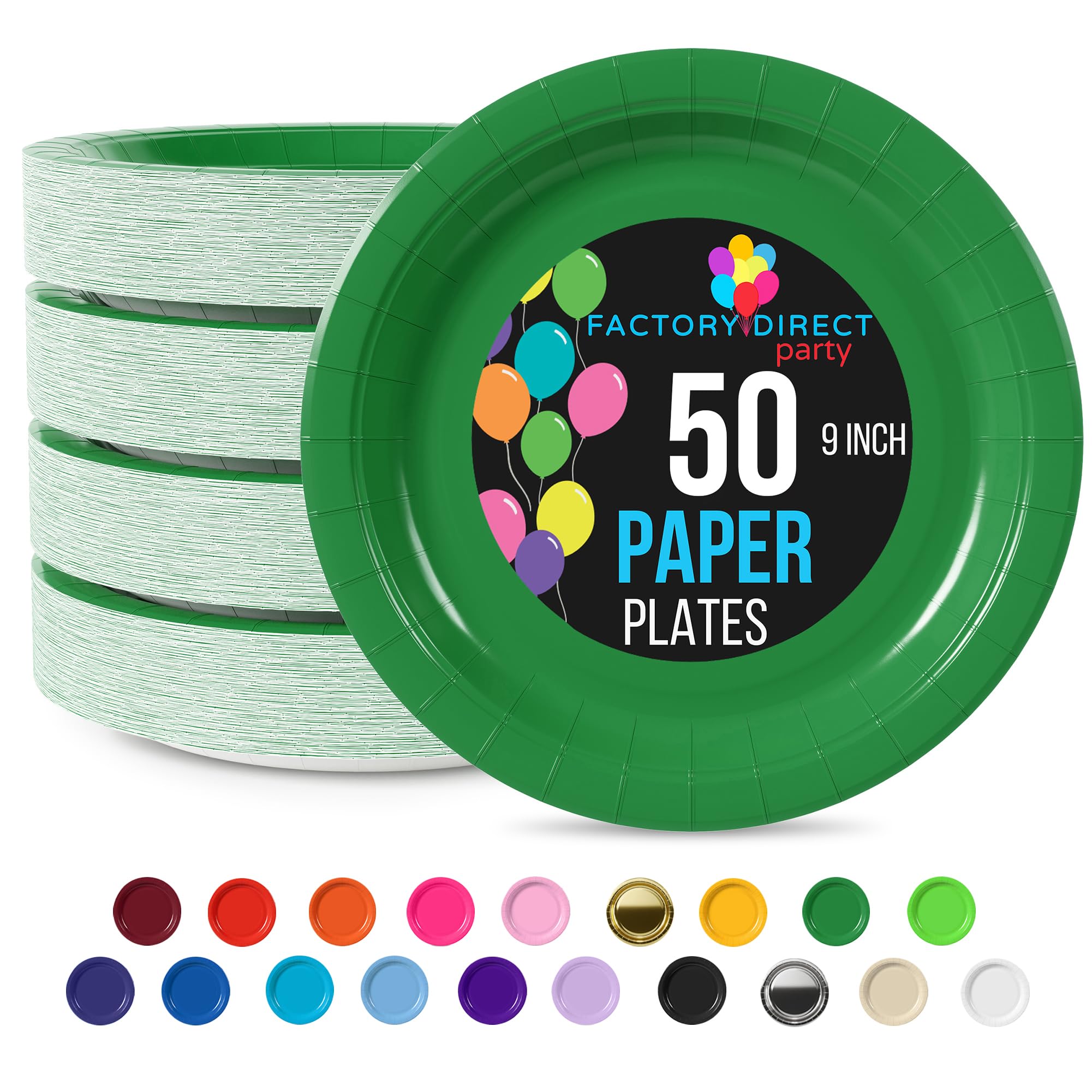 Exquisite Green Paper Plates 9 Inch Heavy Duty Paper Plates 50 Pcs Green Green Disposable Plates Paper Plates Disposable Heavy Duty 350 GSM Disposable Plates For Party Green Green Plates For Party