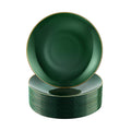 Bestluck 100PCS Green Gold Plastic Plates 7.5 inch Green Pastic Plates Green Disposable Plates Green Disposable Salad Plates Green Dessert Plates for Party Wedding and Dinner