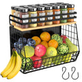 Heavy Duty Magnetic Shelf for Fridge with Wood Lid Fruit Potato & Onion Storage Bins Magnetic Spice Rack for Refrigerator Pantry Organizer Large Container for Refrigerator Kitchen Counter