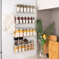 foryoky Strong Magnetic Spice Rack For Refrigerator with 20 Hooks Space Saving Organizer Durable Shelf for Oven - 4 Pack - Iron - Cloud Dancer